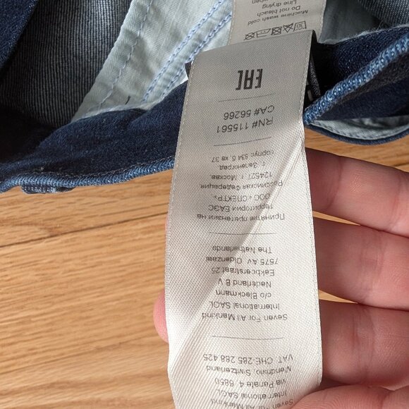 NEW 7 For All Mankind Rolled Hem Denim Shorts Women's 31 Kaia Jean mid rise blue - Picture 11 of 13